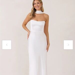 Park & Fifth Off White Brodie Dress and Lola Bridal Scarf